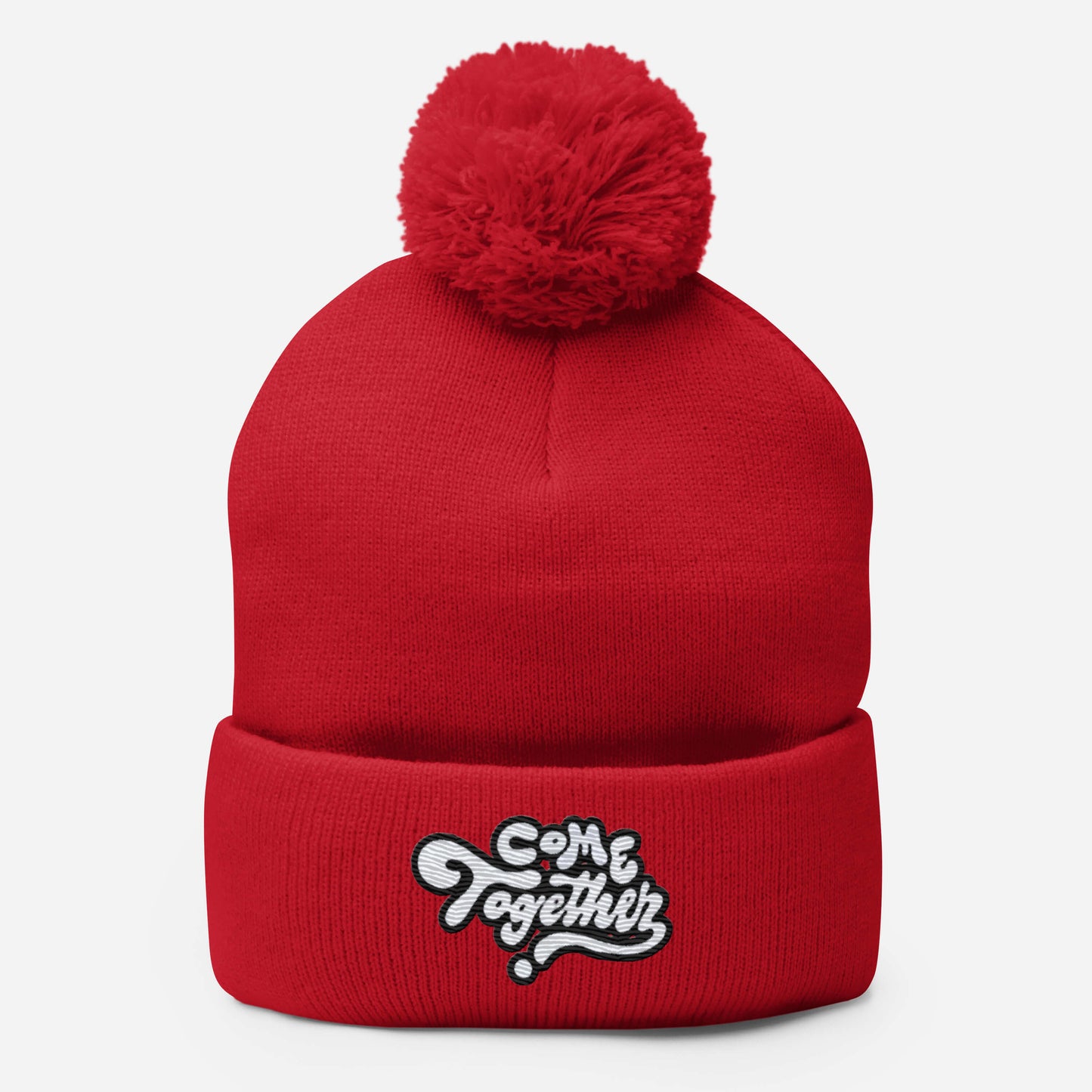 ONE LOVE Come Together ( black n white ) Pom-Pom Beanie