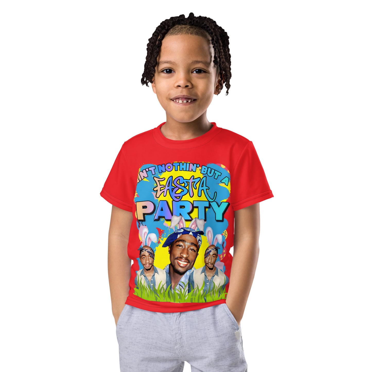 TUPAC EASTA LASHUNE ART red Kids t-shirt