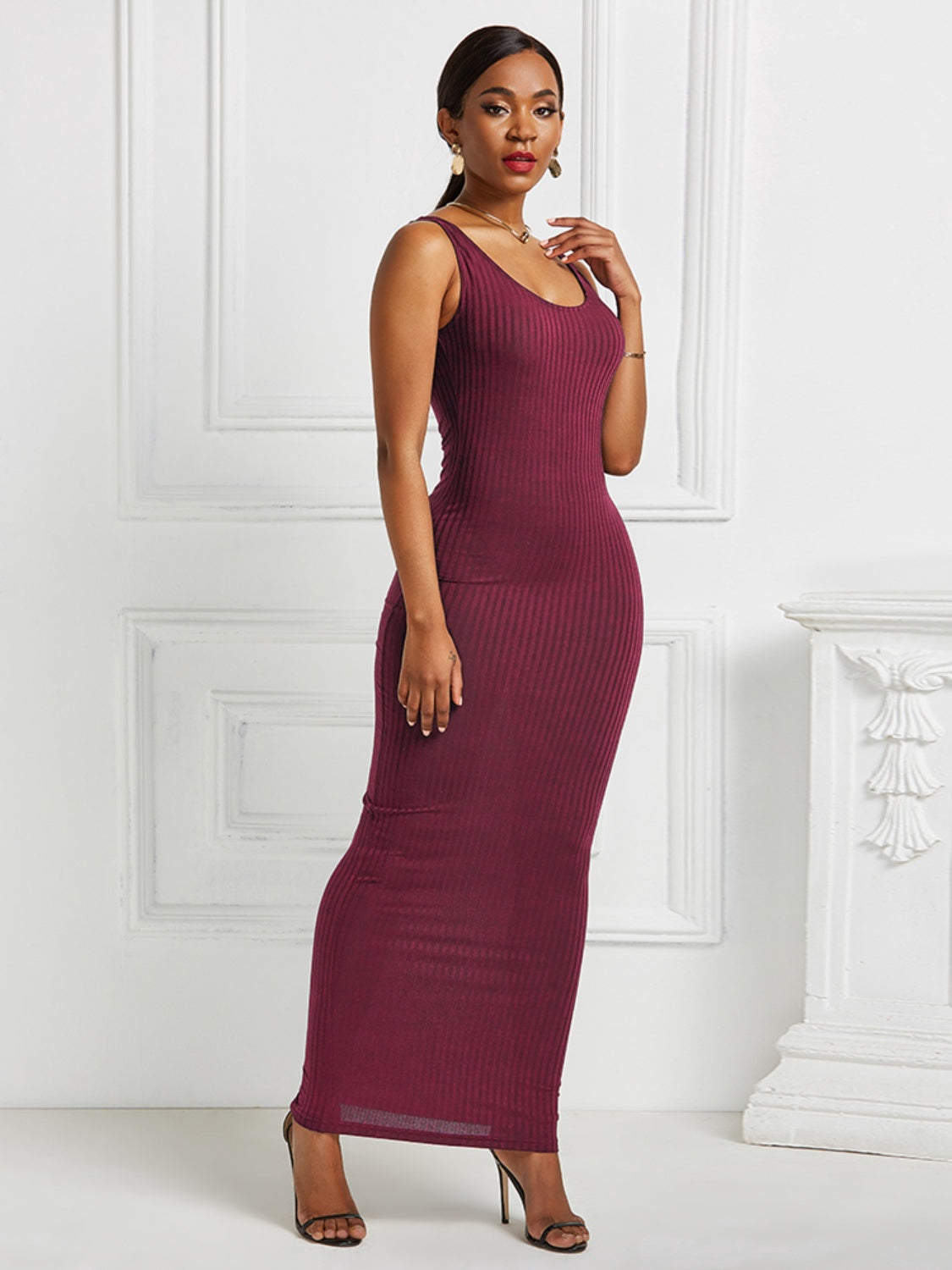 Scoop Neck Wide Strap Maxi Dress