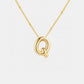 Gold-Plated Letter Pendant Necklace