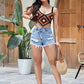 Distressed Raw Hem Denim Shorts