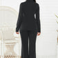 Lapel Collar Long Sleeve Blazer and Pants Set