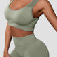 Cutout Scoop Neck Tank and Shorts Active Set