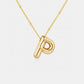 Gold-Plated Letter Pendant Necklace