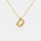 Gold-Plated Letter Pendant Necklace