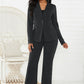 Lapel Collar Long Sleeve Blazer and Pants Set