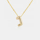 Gold-Plated Letter Pendant Necklace