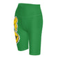 TOXIK green n yellow Biker Shorts