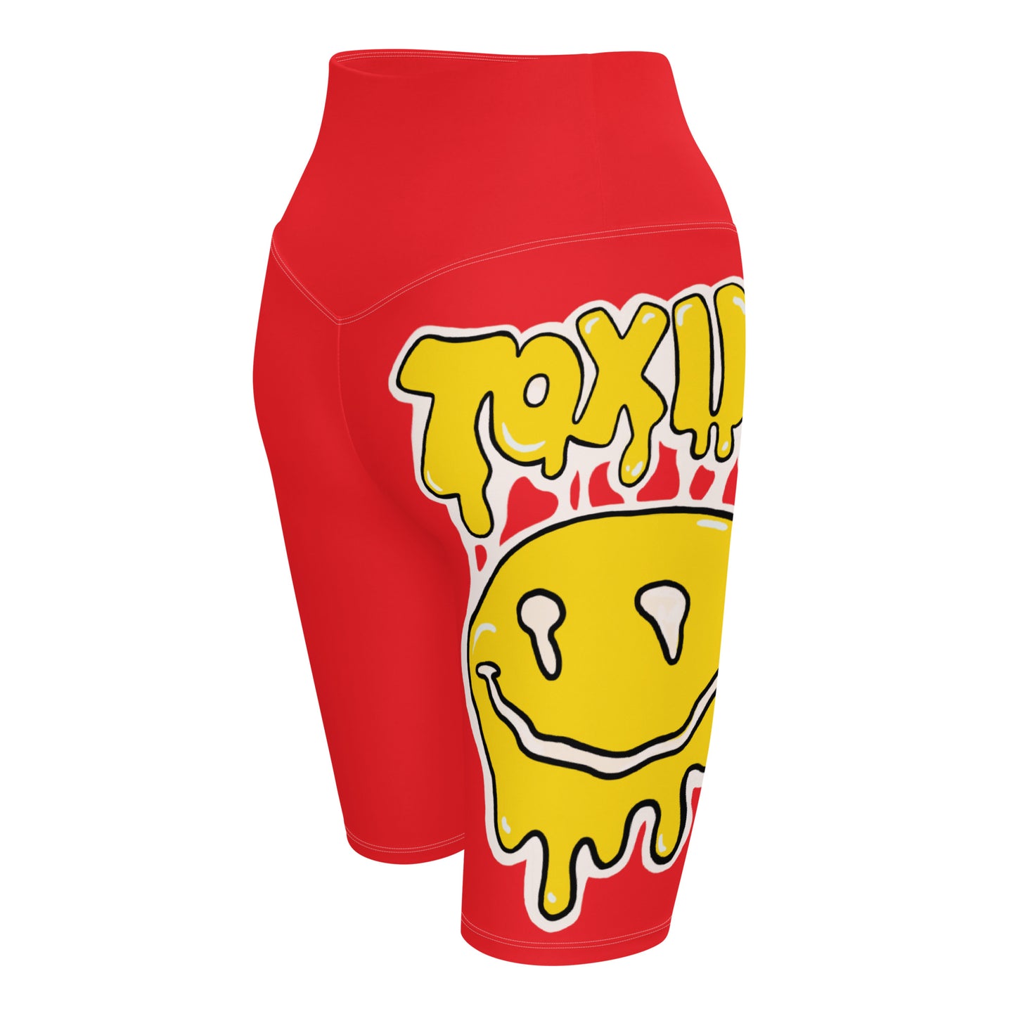 TOXIK red n yellow Biker Shorts