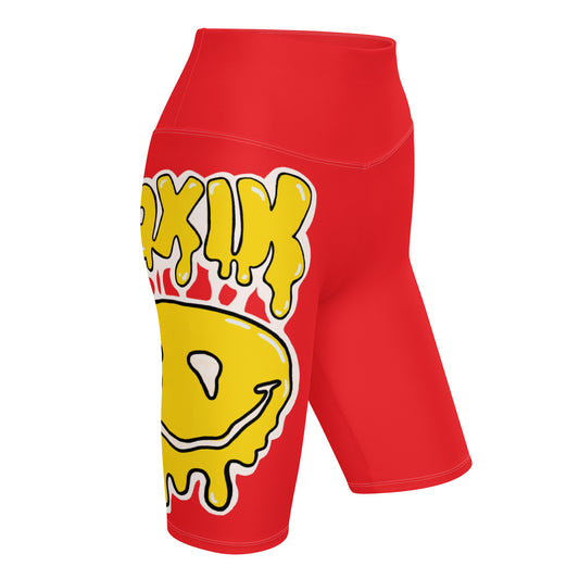 TOXIK red n yellow Biker Shorts