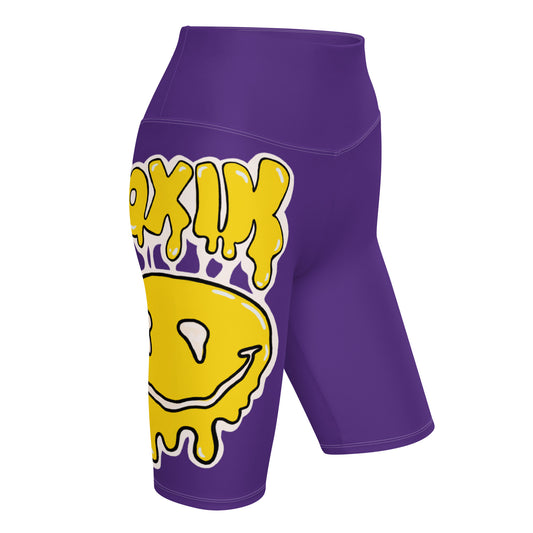 TOXIK purple n yellow Biker Shorts