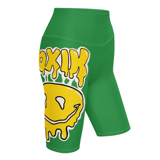 TOXIK green n yellow Biker Shorts