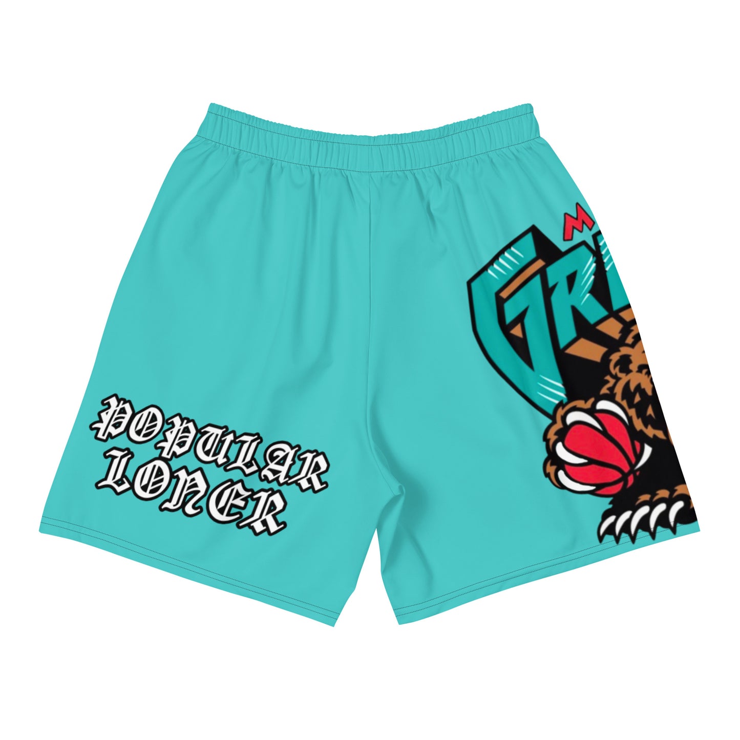 POPULAR LONER Grizzlies Turquoise Mens Athletic Shorts