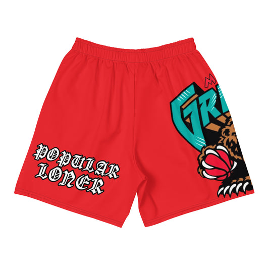 POPULAR LONER Grizzlies red Men's Athletic Shorts