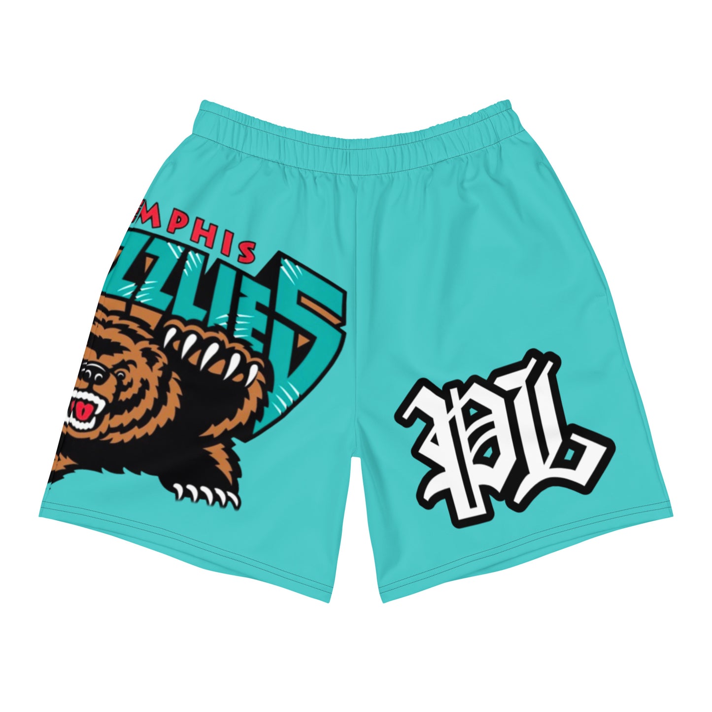 POPULAR LONER Grizzlies Turquoise Mens Athletic Shorts