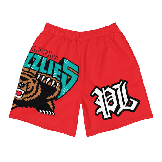 POPULAR LONER Grizzlies red Men's Athletic Shorts