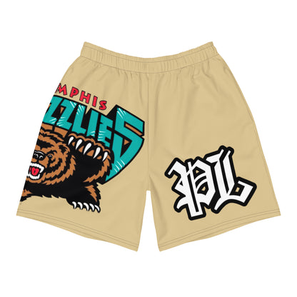 POPULAR LONER Grizzlies tan Men's Athletic Shorts