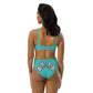 UNLIMITED hear no, See no, Speak no Evil Turquoise high-waisted bikini