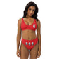 UNLIMITED hear no, See no, Speak no Evil Red high-waisted bikini