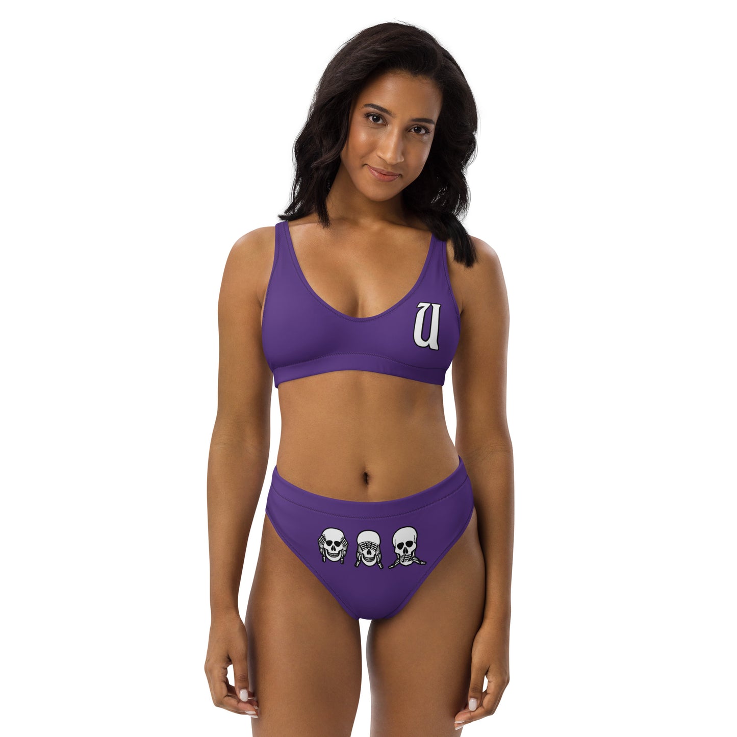 UNLIMITED hear no, See no, Speak no Evil Purple high-waisted bikini