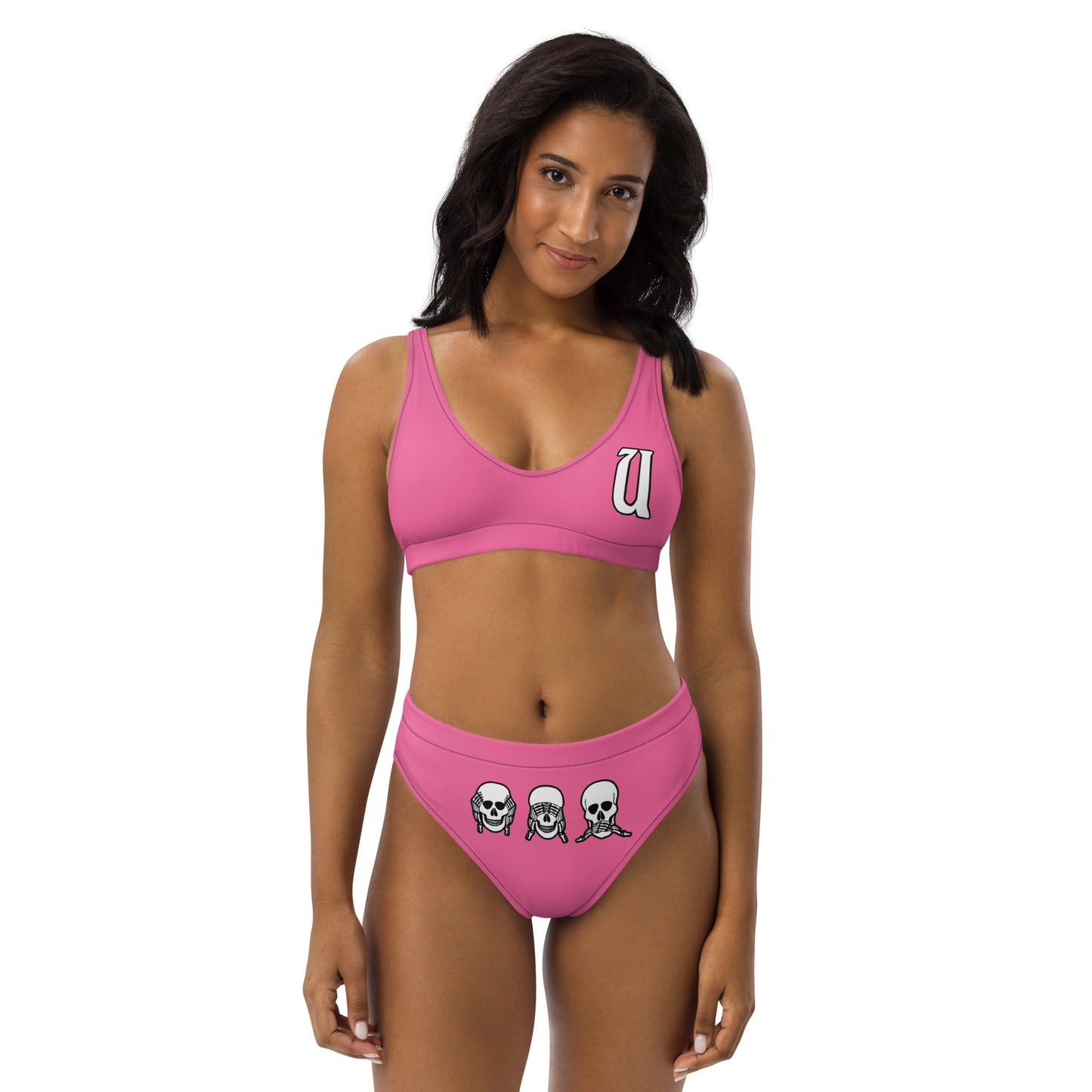 UNLIMITED hear no, See no, Speak no Evil Pink  high-waisted bikini