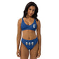 UNLIMITED hear no, See no, Speak no Evil Navy high-waisted bikini