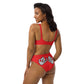 UNLIMITED hear no, See no, Speak no Evil Red high-waisted bikini