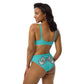 UNLIMITED hear no, See no, Speak no Evil Turquoise high-waisted bikini