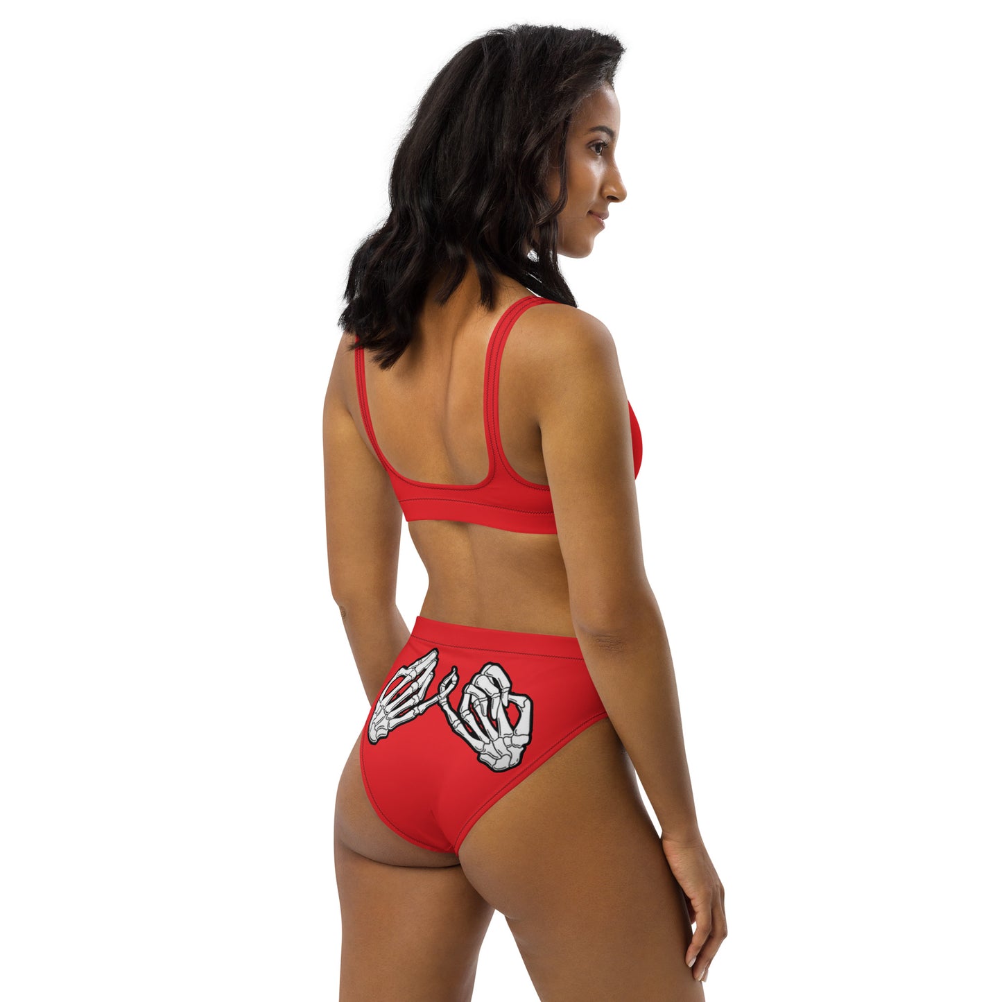 UNLIMITED hear no, See no, Speak no Evil Red high-waisted bikini