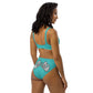 UNLIMITED hear no, See no, Speak no Evil Turquoise high-waisted bikini