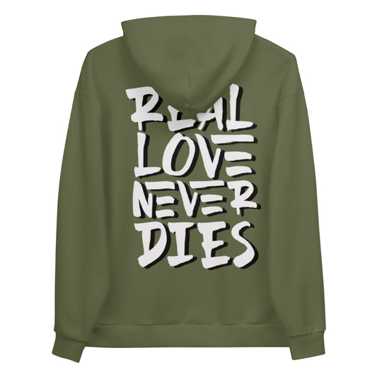 ONE LOVE Real Love Never Dies (Olive White) Hoodie