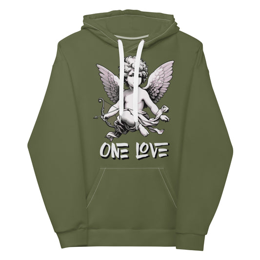 ONE LOVE Real Love Never Dies (Olive White) Hoodie