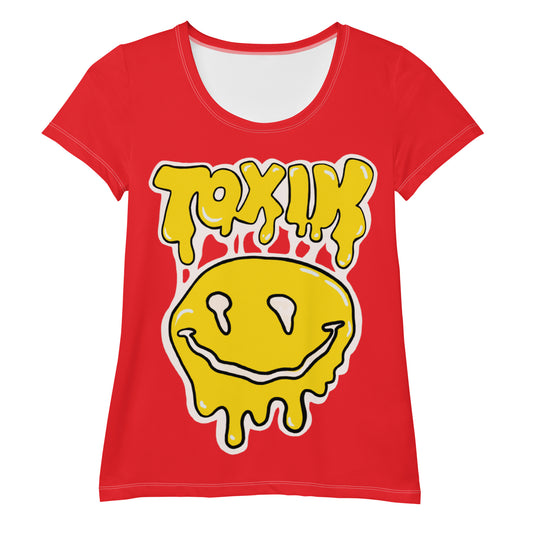 TOXIK red n yellow Women's Athletic T-shirt