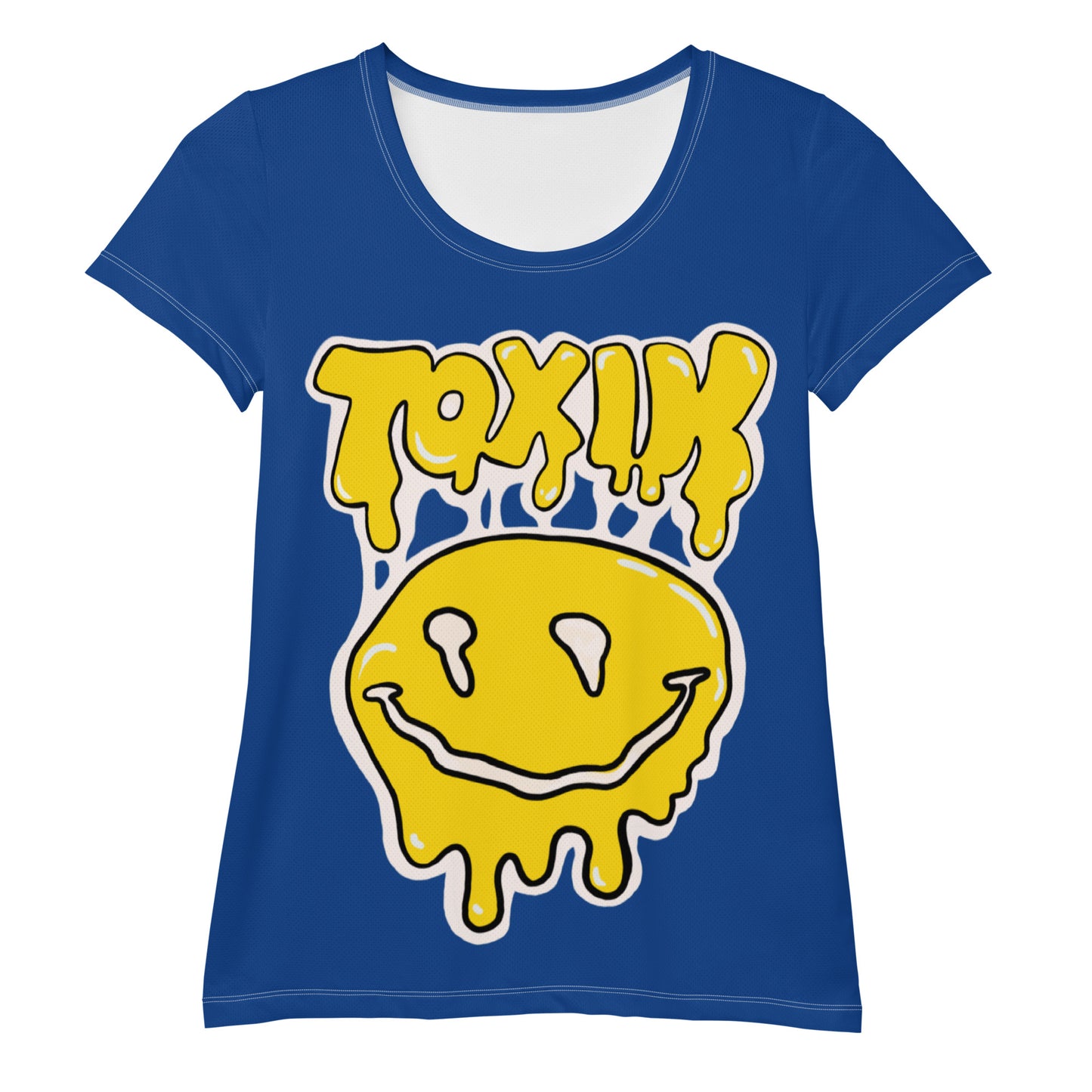 TOXIK blue n yellow Women's Athletic T-shirt