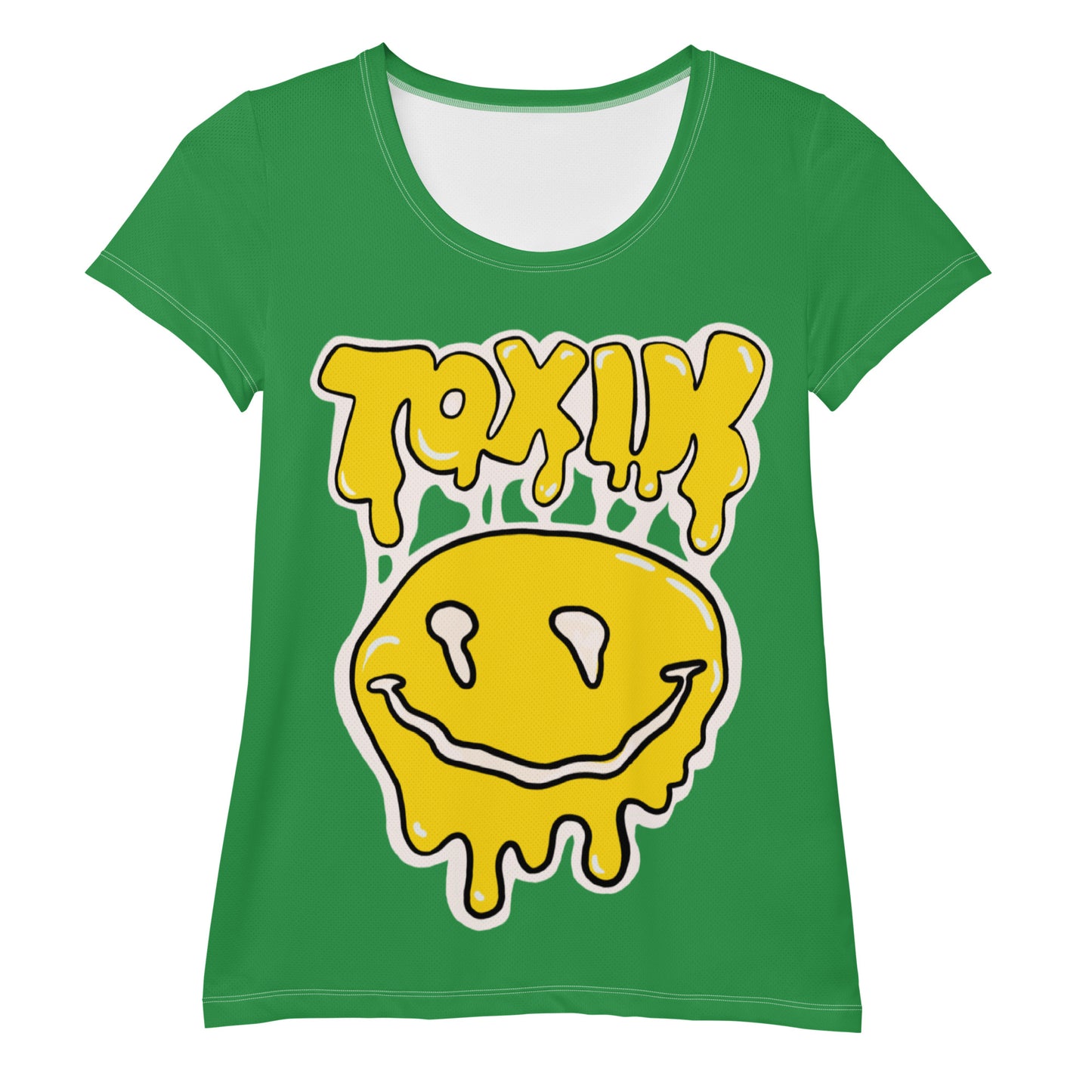 TOXIK green n yellow Women's Athletic T-shirt