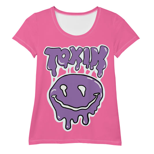 TOXIK pink n purple Women's Athletic T-shirt