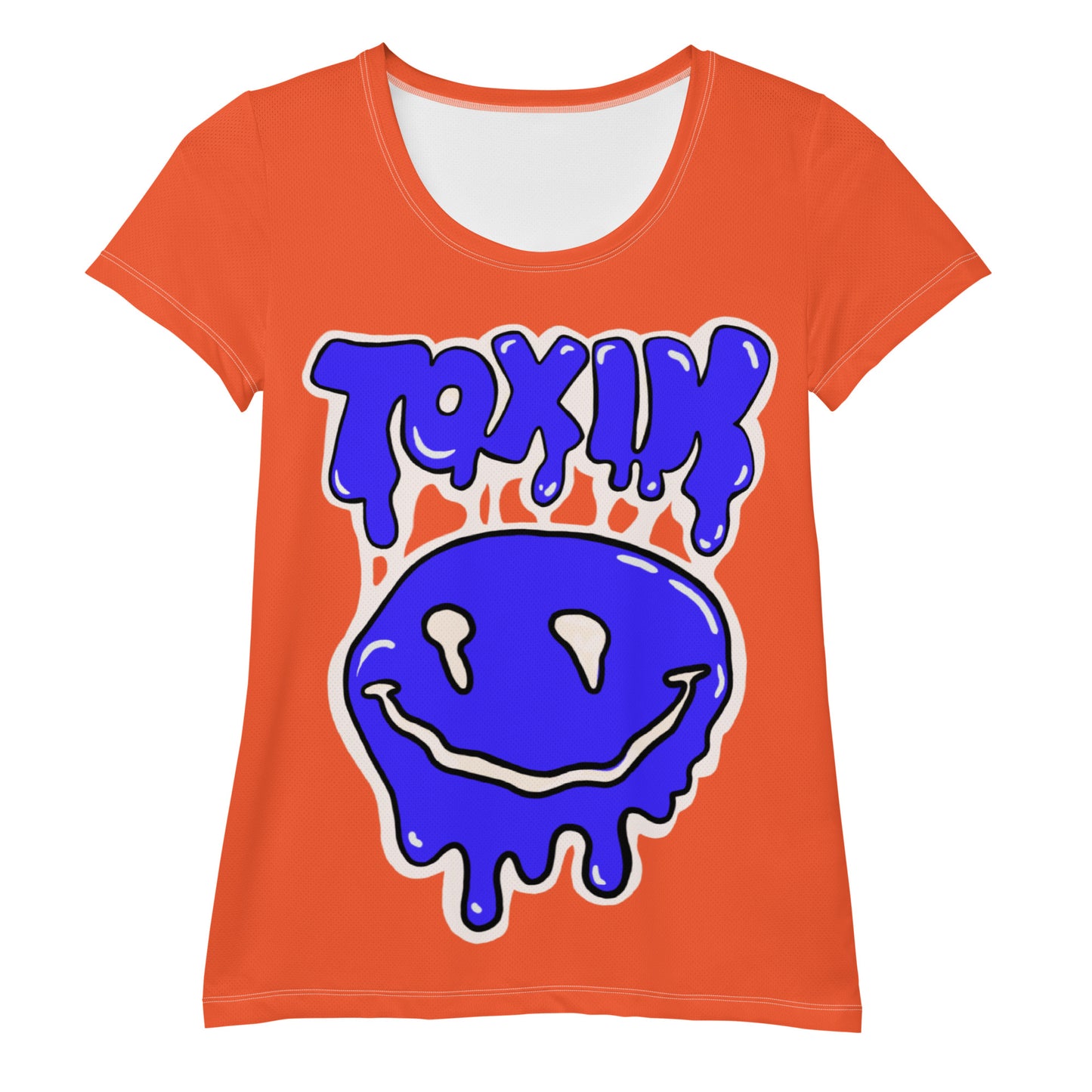 TOXIK orange n blue Women's Athletic T-shirt