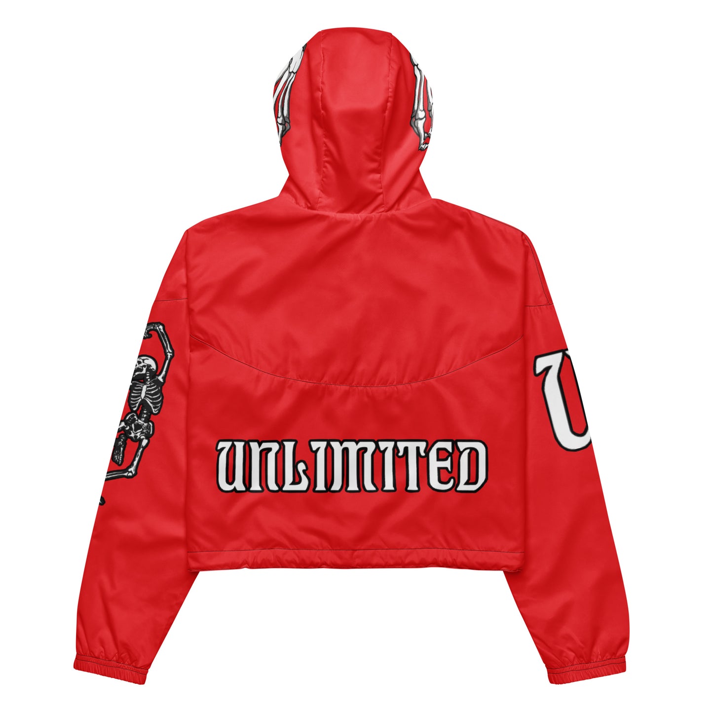 UNLIMITED skeleton hands red Women’s cropped windbreaker