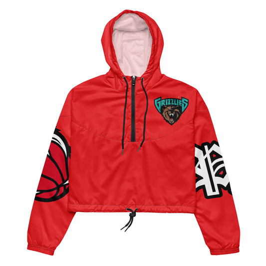 POPULAR LONER Grizzlies red Women’s cropped windbreaker