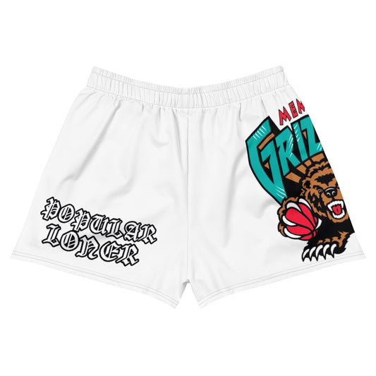 POPULAR LONER GRIZZLIES white Women’s Athletic Shorts