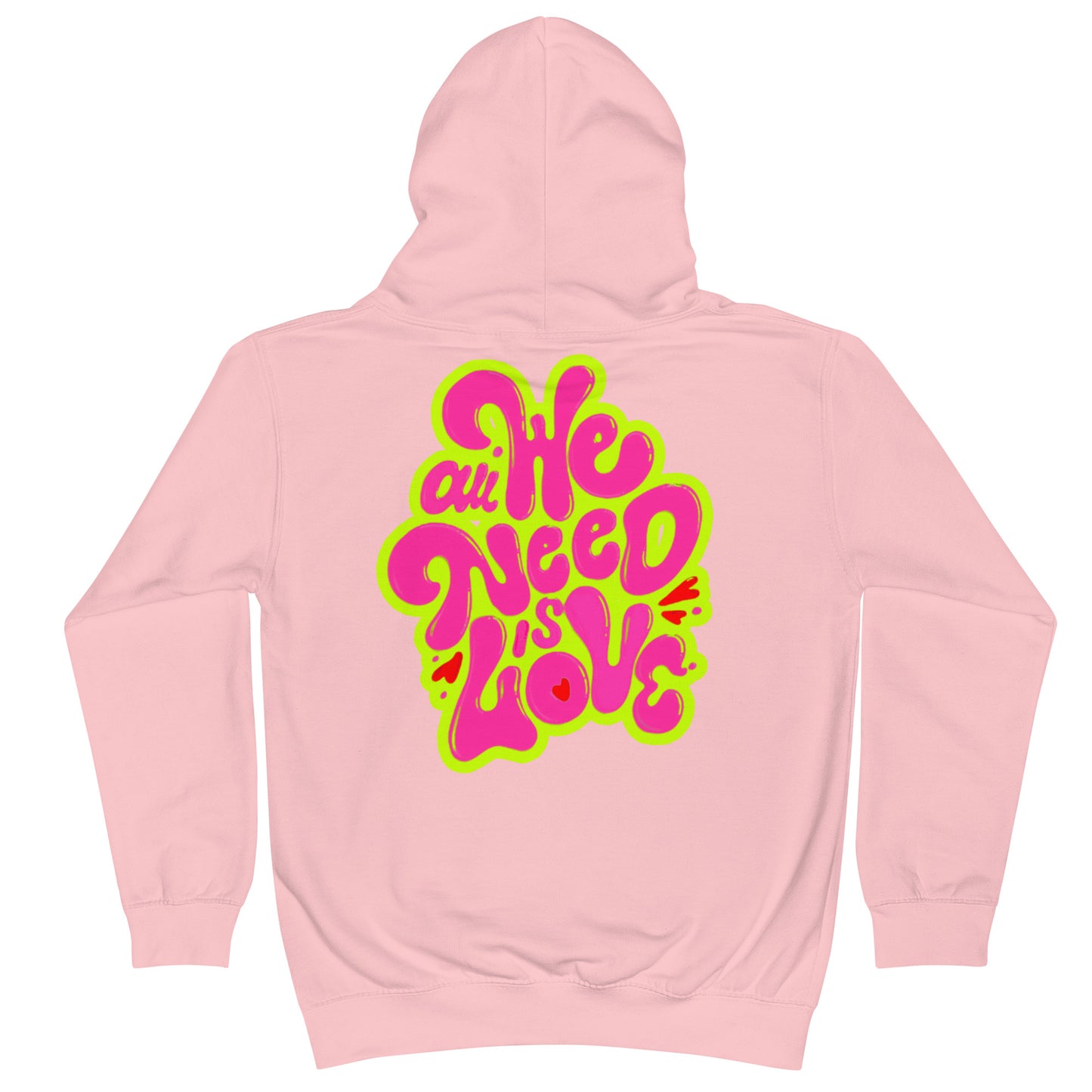 ONE LOVE Come Together ( lime n pink ) Kids Hoodie