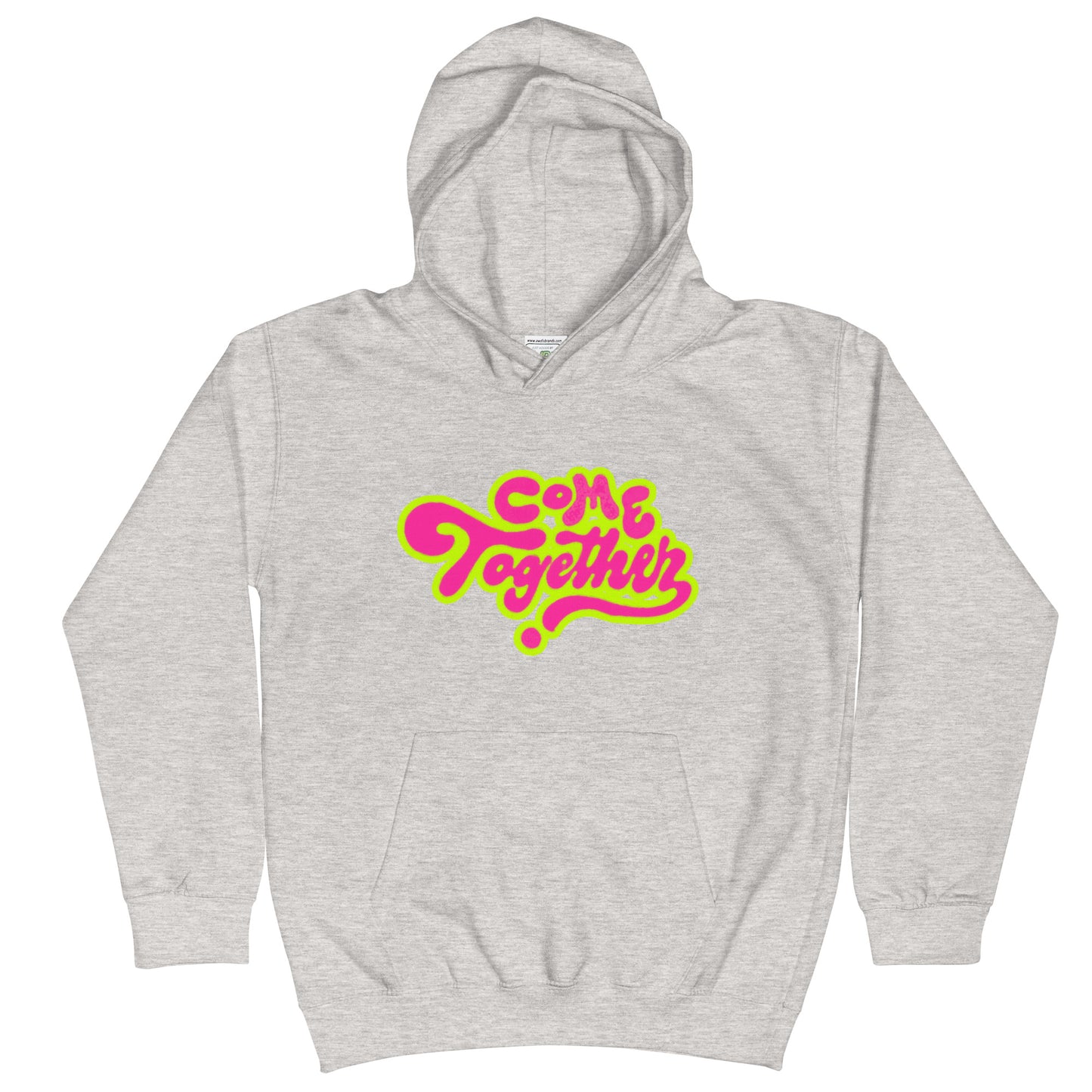 ONE LOVE Come Together ( lime n pink ) Kids Hoodie