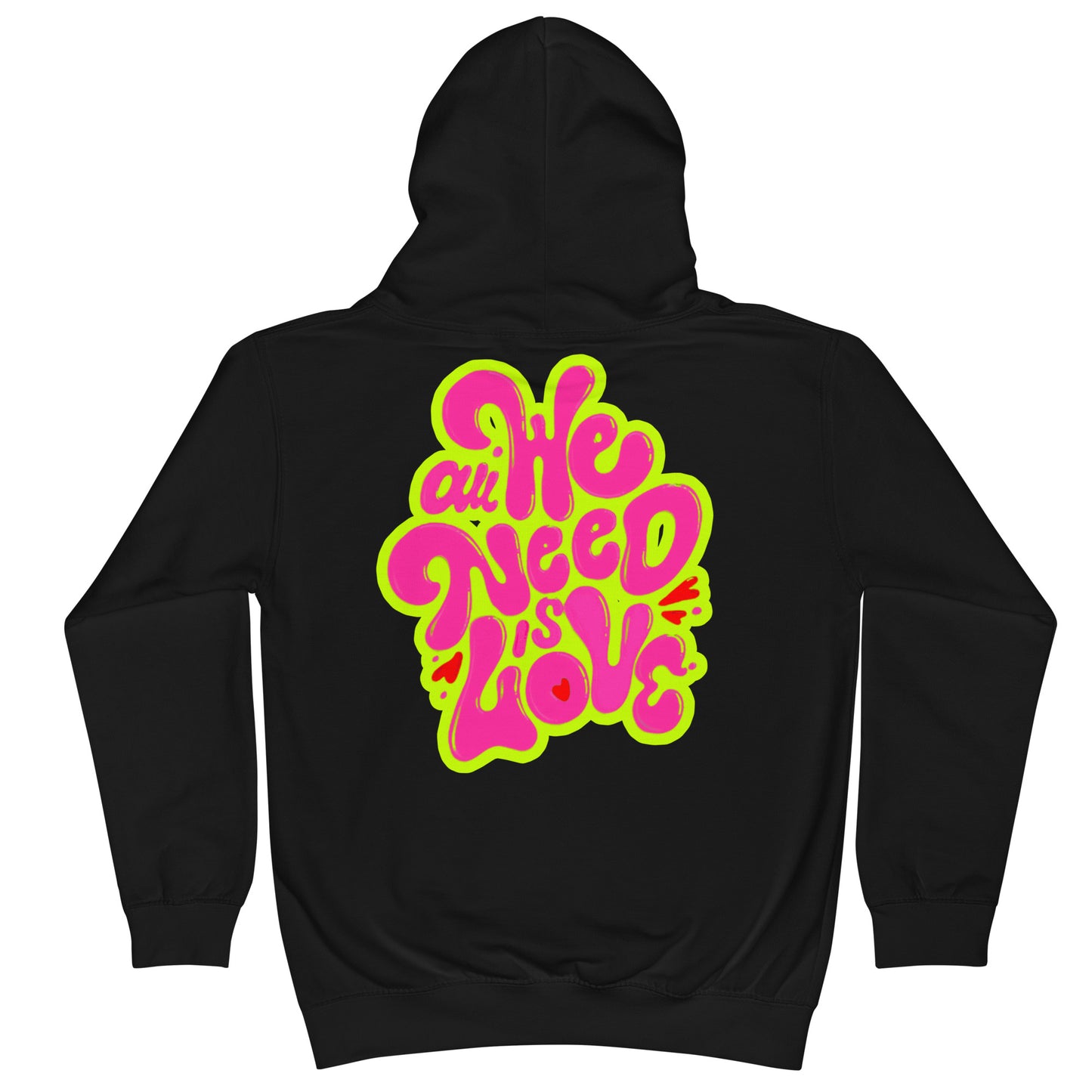 ONE LOVE Come Together ( lime n pink ) Kids Hoodie