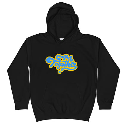 ONE LOVE Come Together ( yellow n blue ) Kids Hoodie