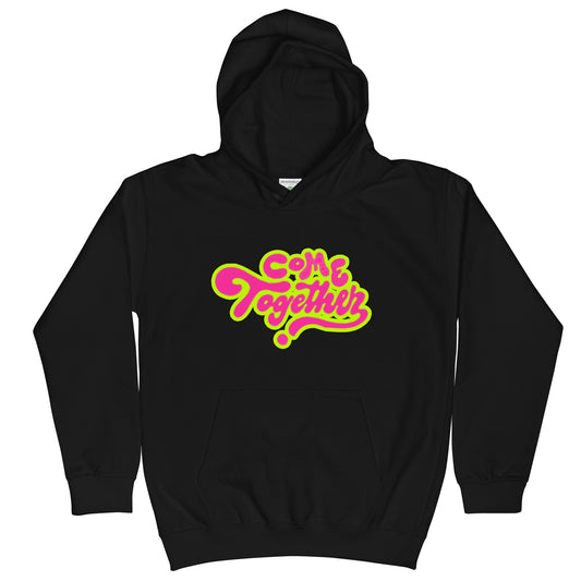 ONE LOVE Come Together ( lime n pink ) Kids Hoodie