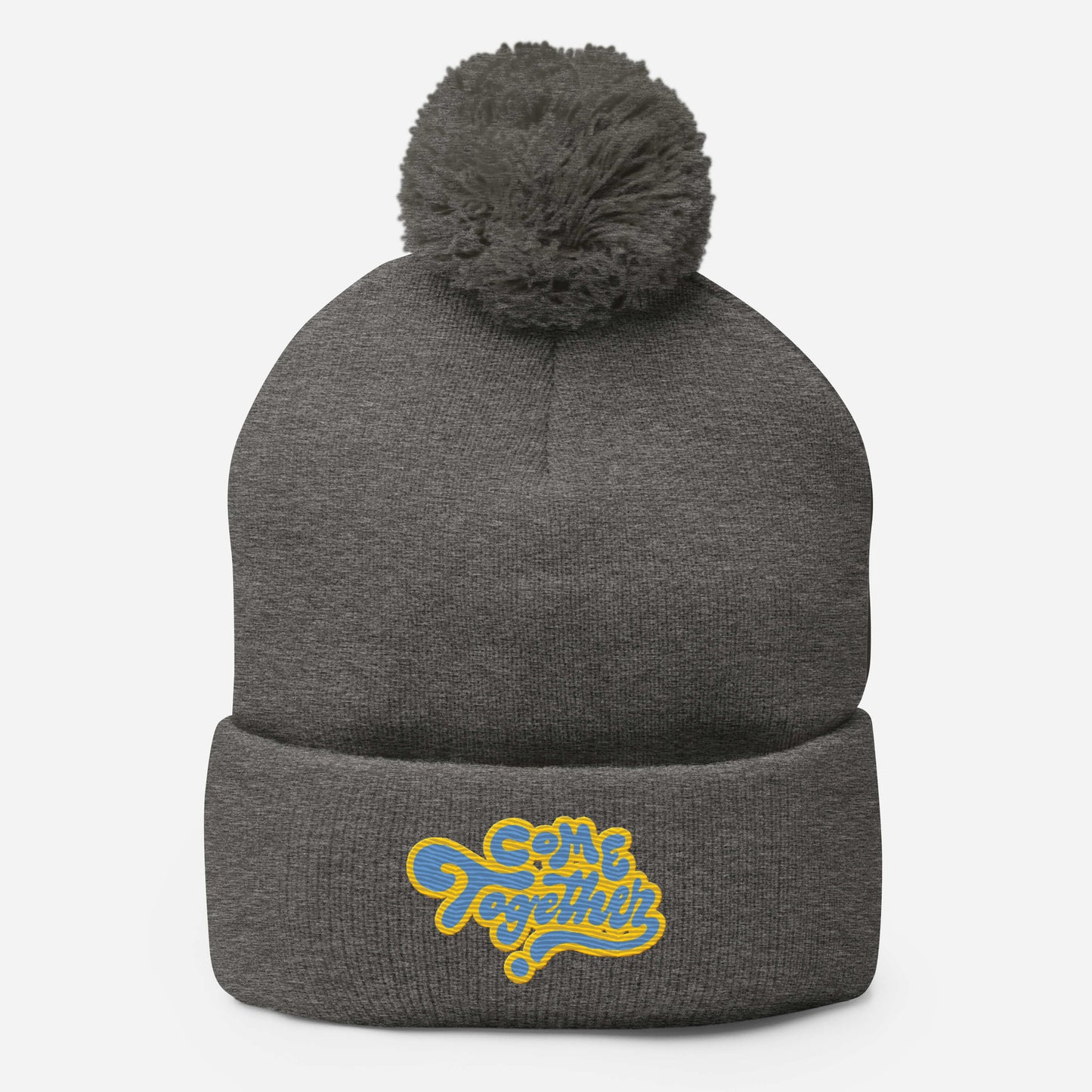 ONE LOVE Come Together ( yellow n blue ) Pom-Pom Beanie