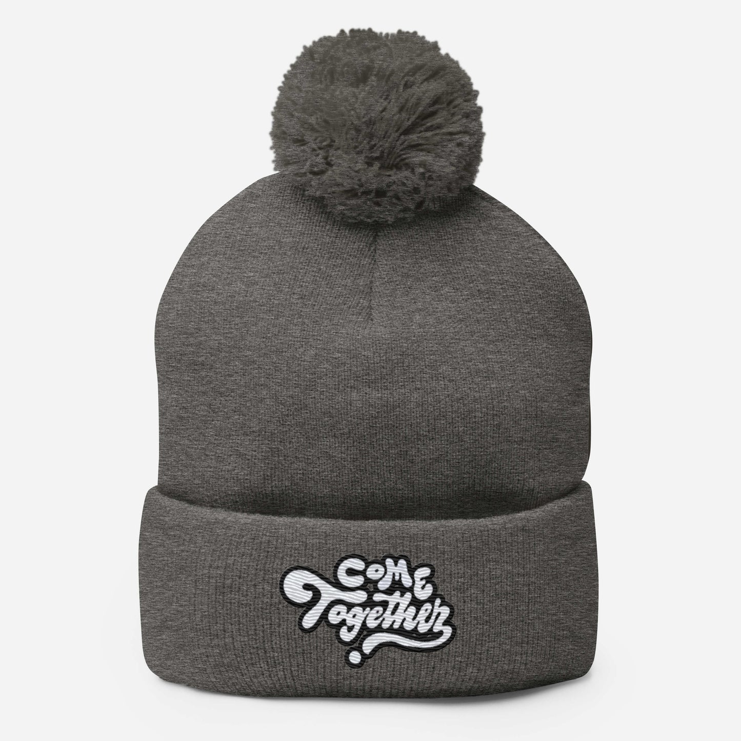 ONE LOVE Come Together ( black n white ) Pom-Pom Beanie