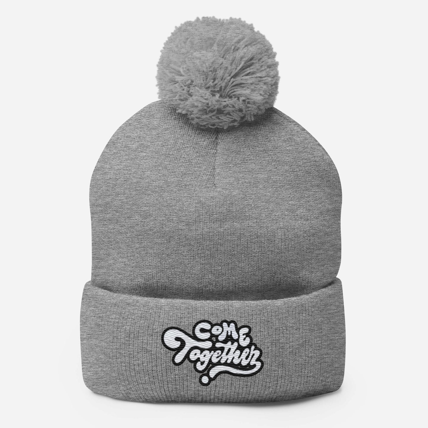 ONE LOVE Come Together ( black n white ) Pom-Pom Beanie