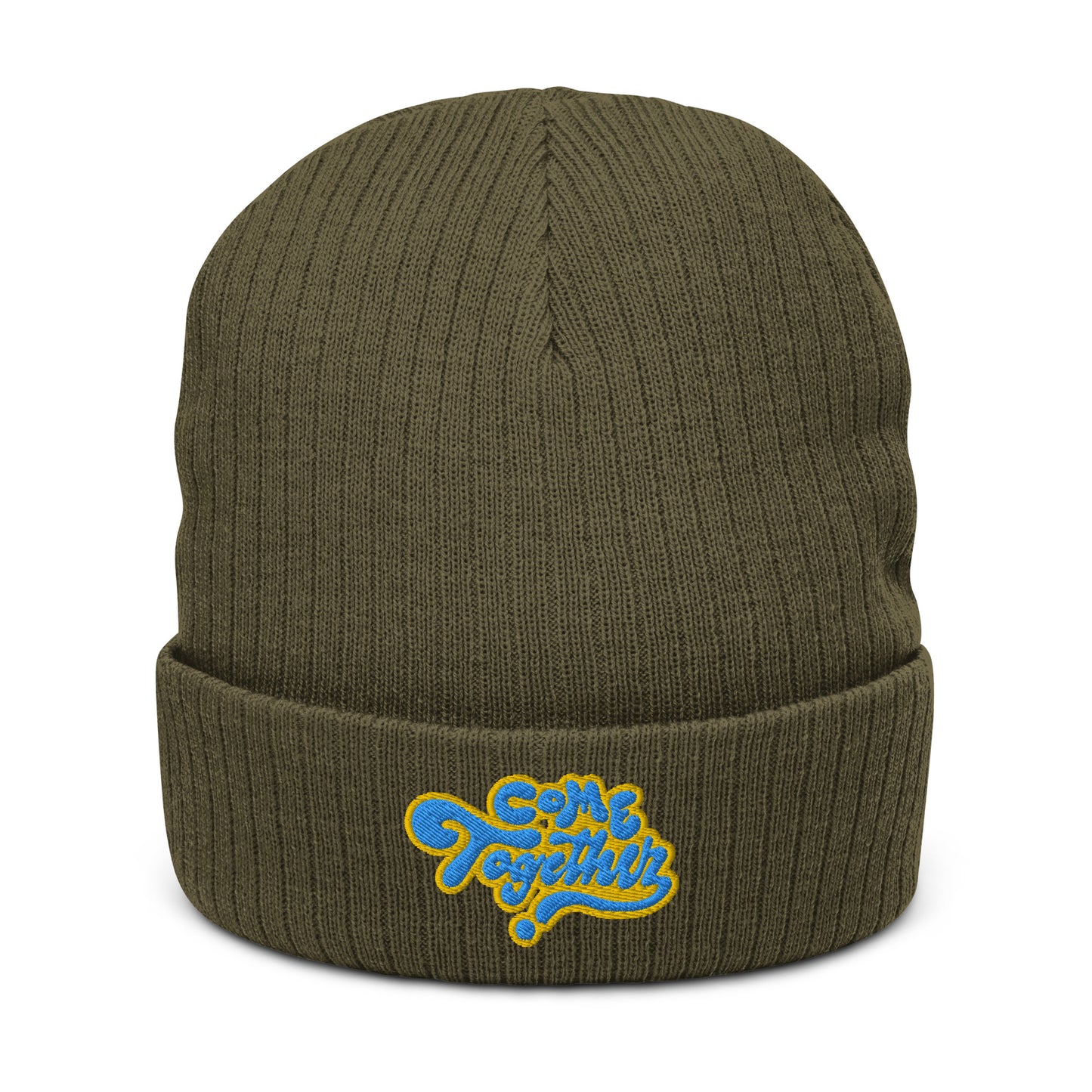 ONE LOVE Come Together ( yellow n blue ) Ribbed beanie