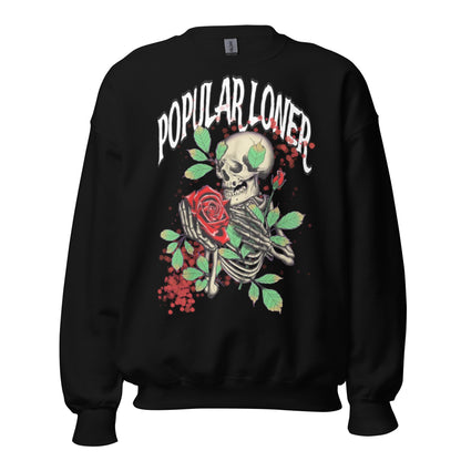 POPULAR LONER skeletons and Roses Sweatshirt